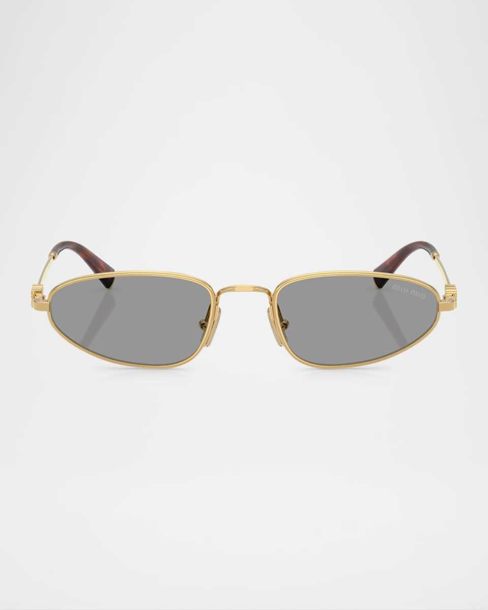 Logo Metal Oval Sunglasses